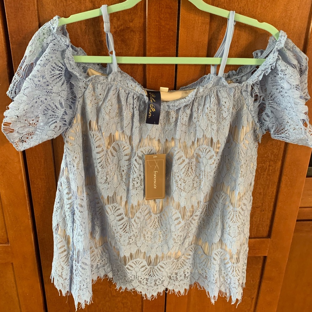 Francesca’s you off-the-shoulder blouse. New with tags! Size M